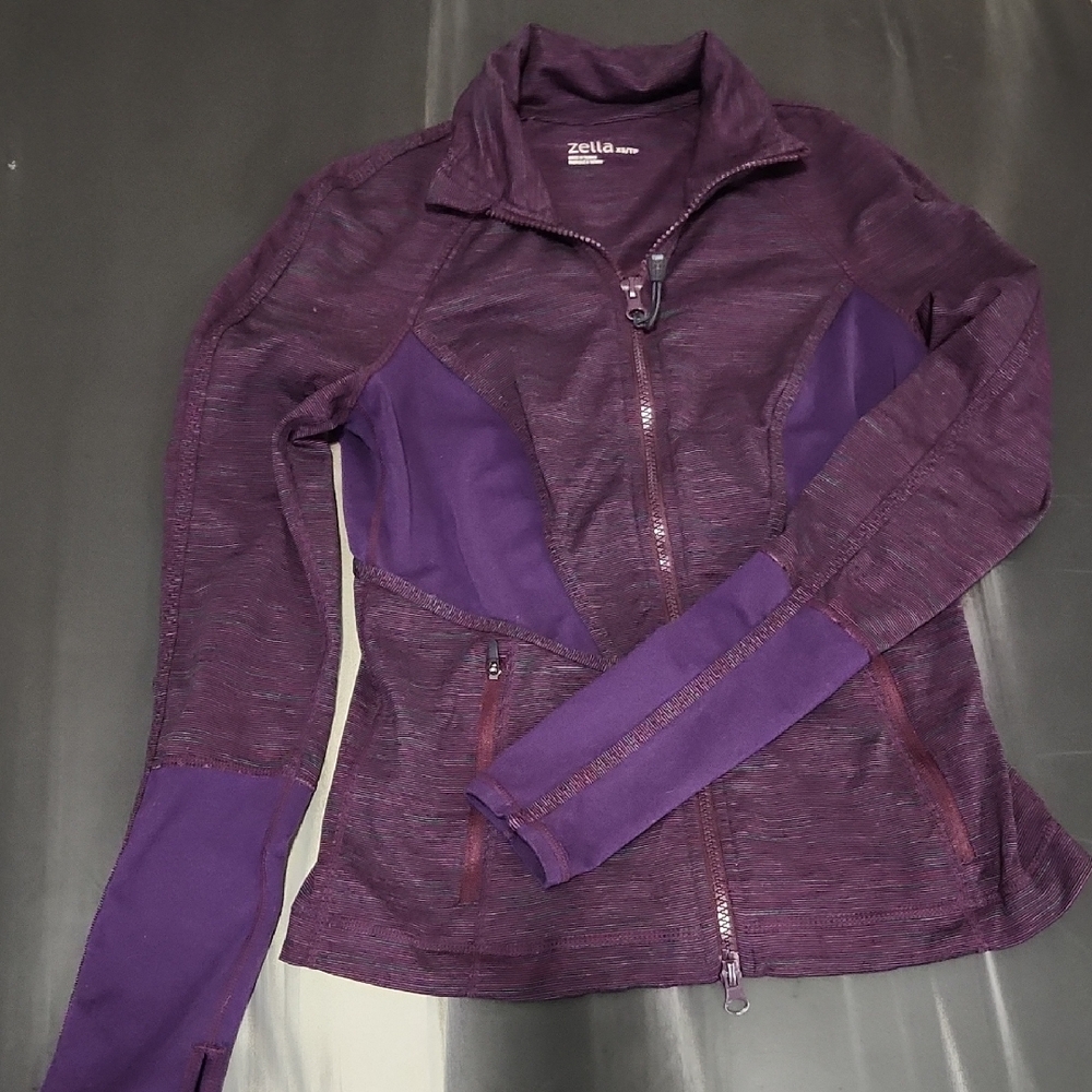 Zella Women's Plum Heather Full-Zip Utility Jacket